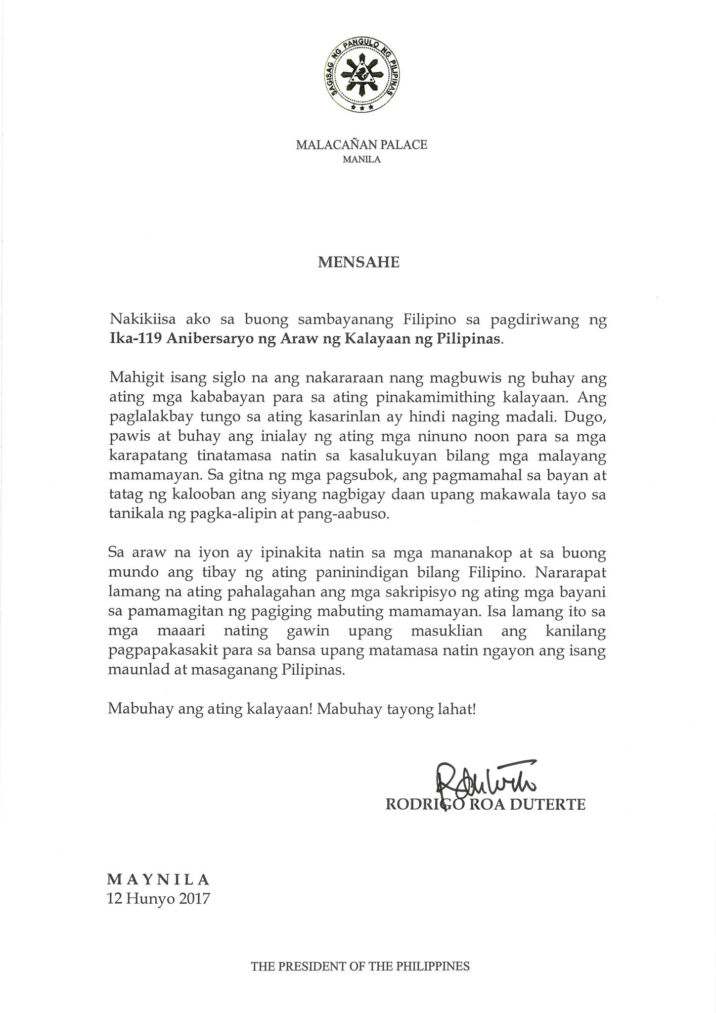 PRRD Independence Day